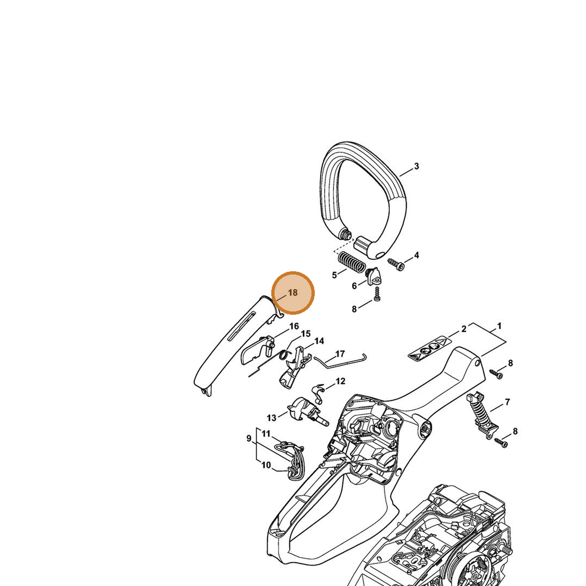 STIHL part 1146-791-0601 — IPL diagram snippet (6x zoom, amber highlight)