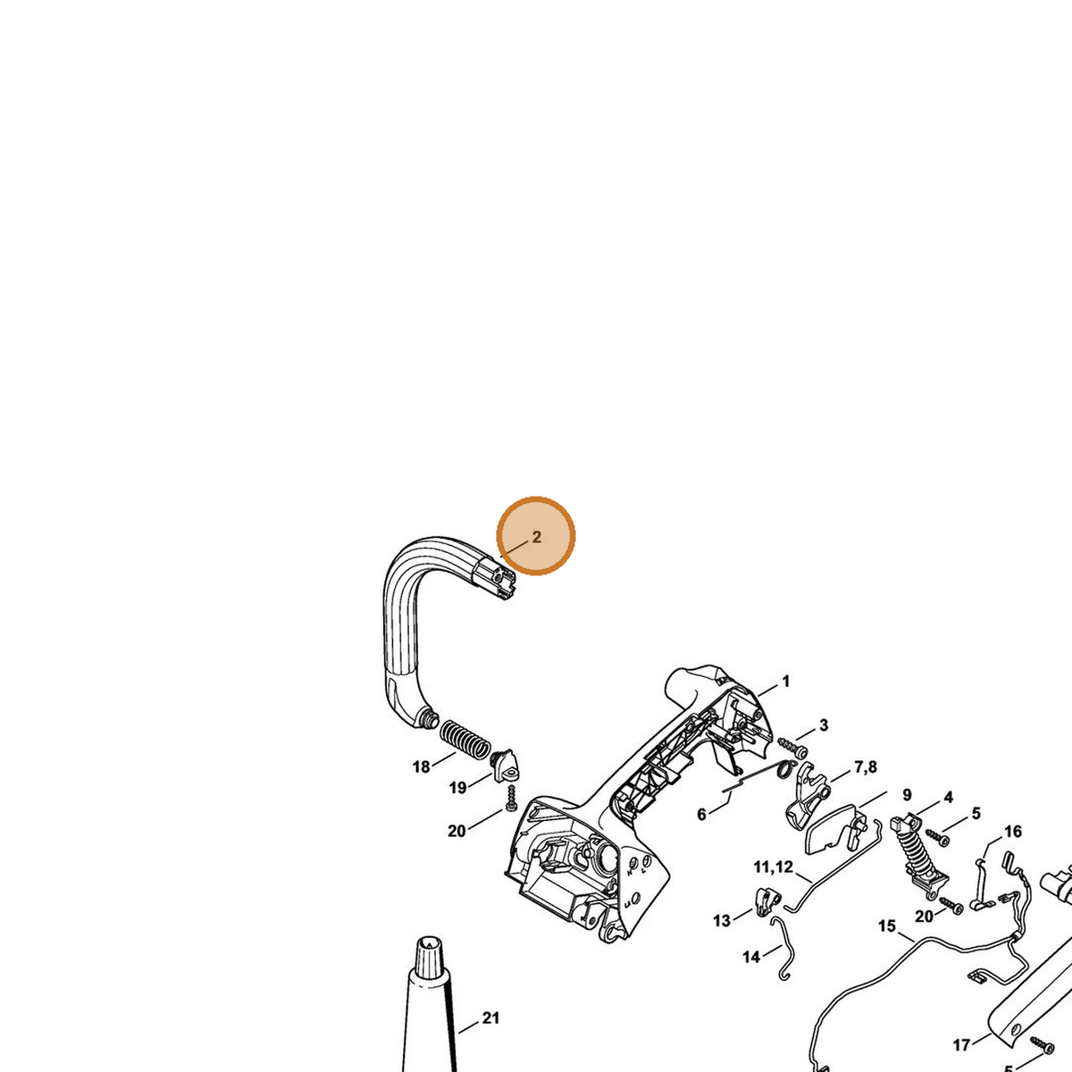 STIHL part 1146-791-1700 — IPL diagram snippet (6x zoom, amber highlight)