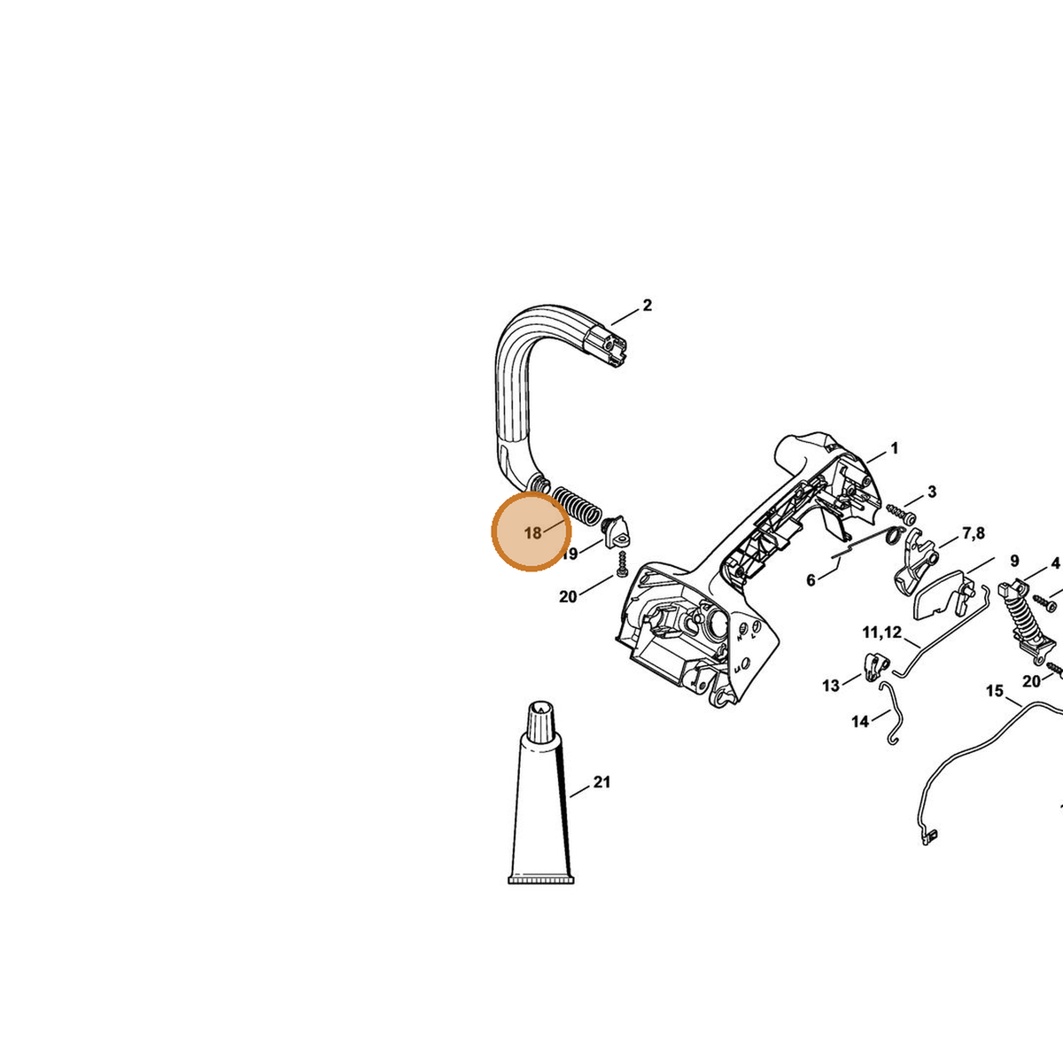 STIHL part 1146-791-3102 — IPL diagram snippet (6x zoom, amber highlight)