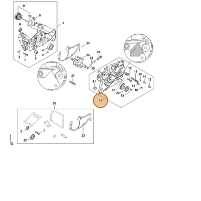 STIHL part 1147-020-2905 — IPL diagram snippet (6x zoom, amber highlight)