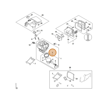 STIHL part 1147-030-2003 — IPL diagram snippet (6x zoom, amber highlight)