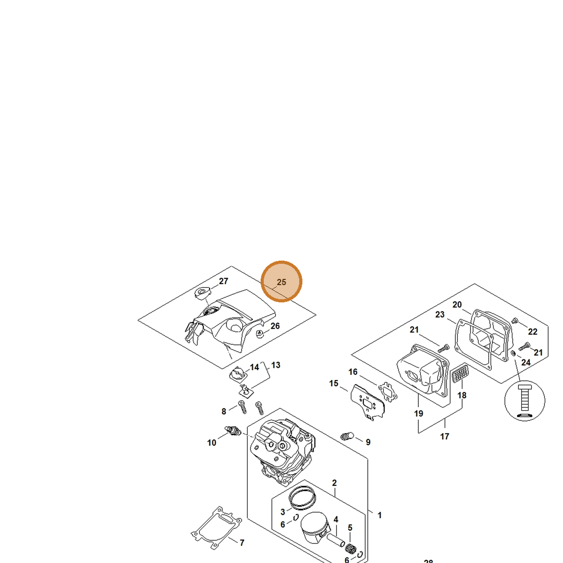 STIHL part 1147-080-1602 — IPL diagram snippet (6x zoom, amber highlight)