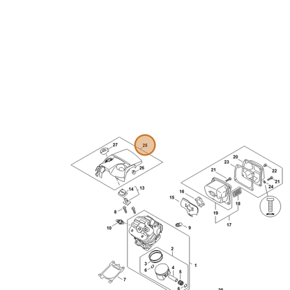 STIHL part 1147-080-1602 — IPL diagram snippet (6x zoom, amber highlight)