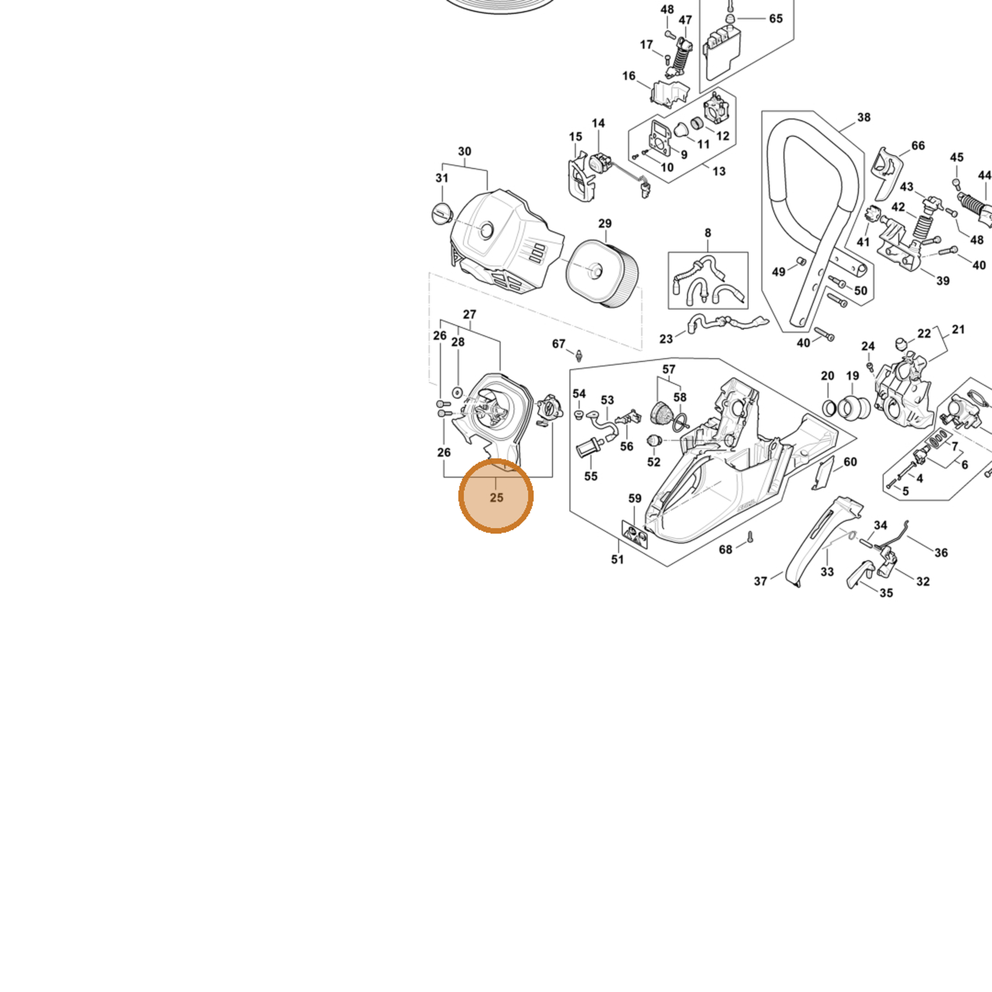 STIHL part 1147-120-6901 — IPL diagram snippet (6x zoom, amber highlight)