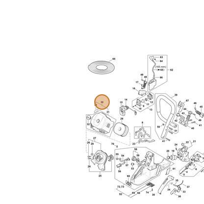 STIHL part 1147-140-1001 — IPL diagram snippet (6x zoom, amber highlight)