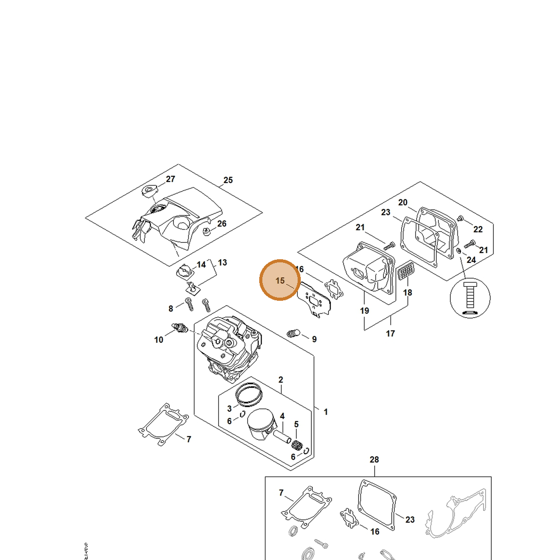 STIHL part 1147-141-3200 — IPL diagram snippet (6x zoom, amber highlight)