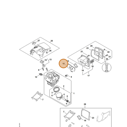 STIHL part 1147-141-3200 — IPL diagram snippet (6x zoom, amber highlight)