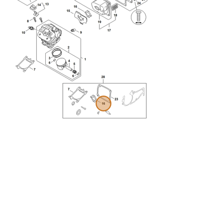 STIHL part 1147-149-0600 — IPL diagram snippet (6x zoom, amber highlight)