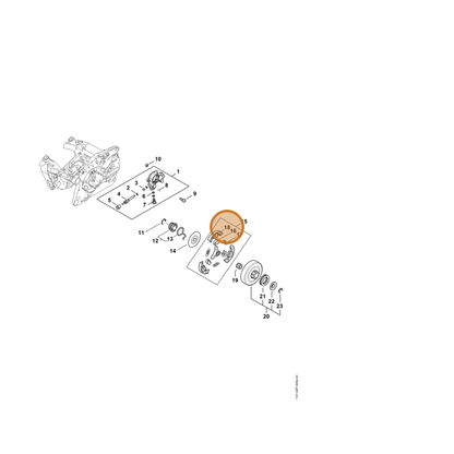 STIHL part 1147-162-0801 — IPL diagram snippet (6x zoom, amber highlight)