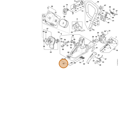 STIHL part 1147-350-0802 — IPL diagram snippet (6x zoom, amber highlight)