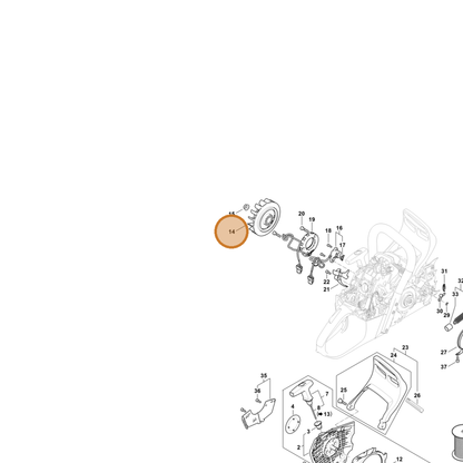 STIHL part 1147-400-1201 — IPL diagram snippet (6x zoom, amber highlight)