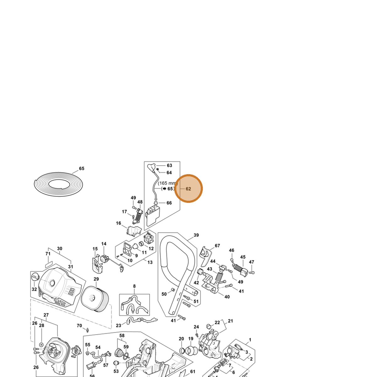 STIHL part 1147-400-4703 — IPL diagram snippet (6x zoom, amber highlight)