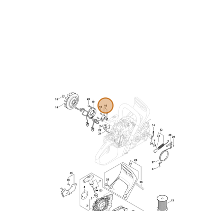 STIHL part 1147-400-5801 — IPL diagram snippet (6x zoom, amber highlight)
