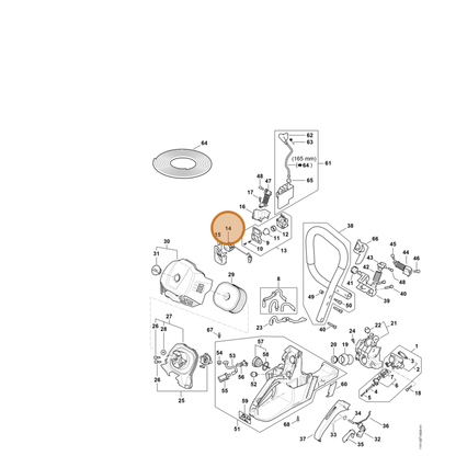 STIHL part 1147-430-0512 — IPL diagram snippet (6x zoom, amber highlight)