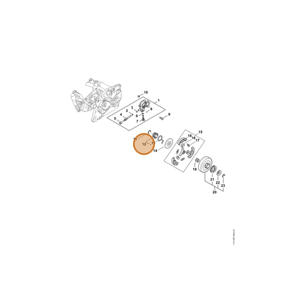 STIHL part 1147-640-7110 — IPL diagram snippet (6x zoom, amber highlight)
