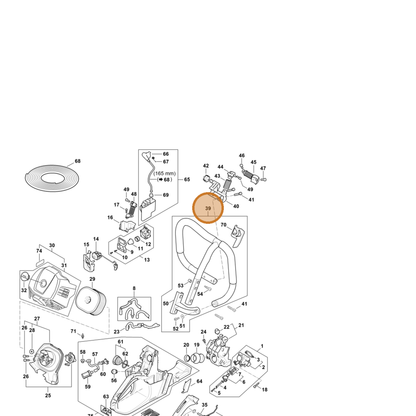 STIHL part 1147-790-3701 — IPL diagram snippet (6x zoom, amber highlight)