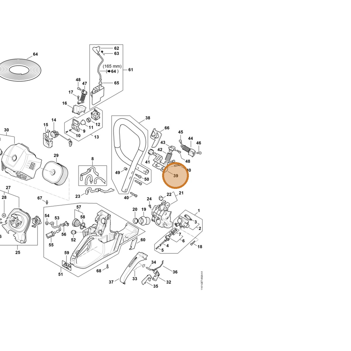 STIHL part 1147-791-1900 — IPL diagram snippet (6x zoom, amber highlight)