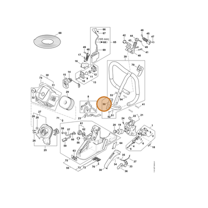 STIHL part 1147-791-5500 — IPL diagram snippet (6x zoom, amber highlight)