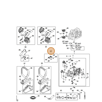 STIHL part 1148-007-1000 — IPL diagram snippet (6x zoom, amber highlight)