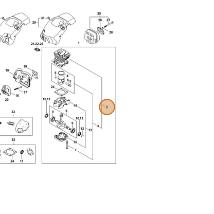 STIHL part 1148-020-1203 — IPL diagram snippet (6x zoom, amber highlight)