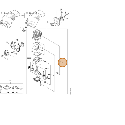 STIHL part 1148-020-1205 — IPL diagram snippet (6x zoom, amber highlight)