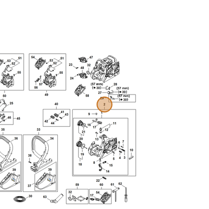 STIHL part 1148-020-3007 — IPL diagram snippet (6x zoom, amber highlight)