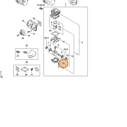 STIHL part 1148-021-2501 — IPL diagram snippet (6x zoom, amber highlight)