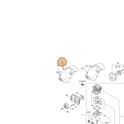 STIHL part 1148-080-1602 — IPL diagram snippet (6x zoom, amber highlight)