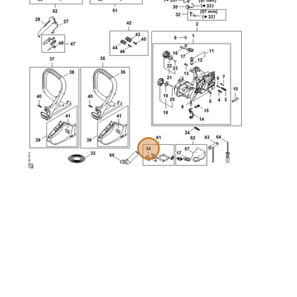 STIHL part 1148-129-0900 — IPL diagram snippet (6x zoom, amber highlight)