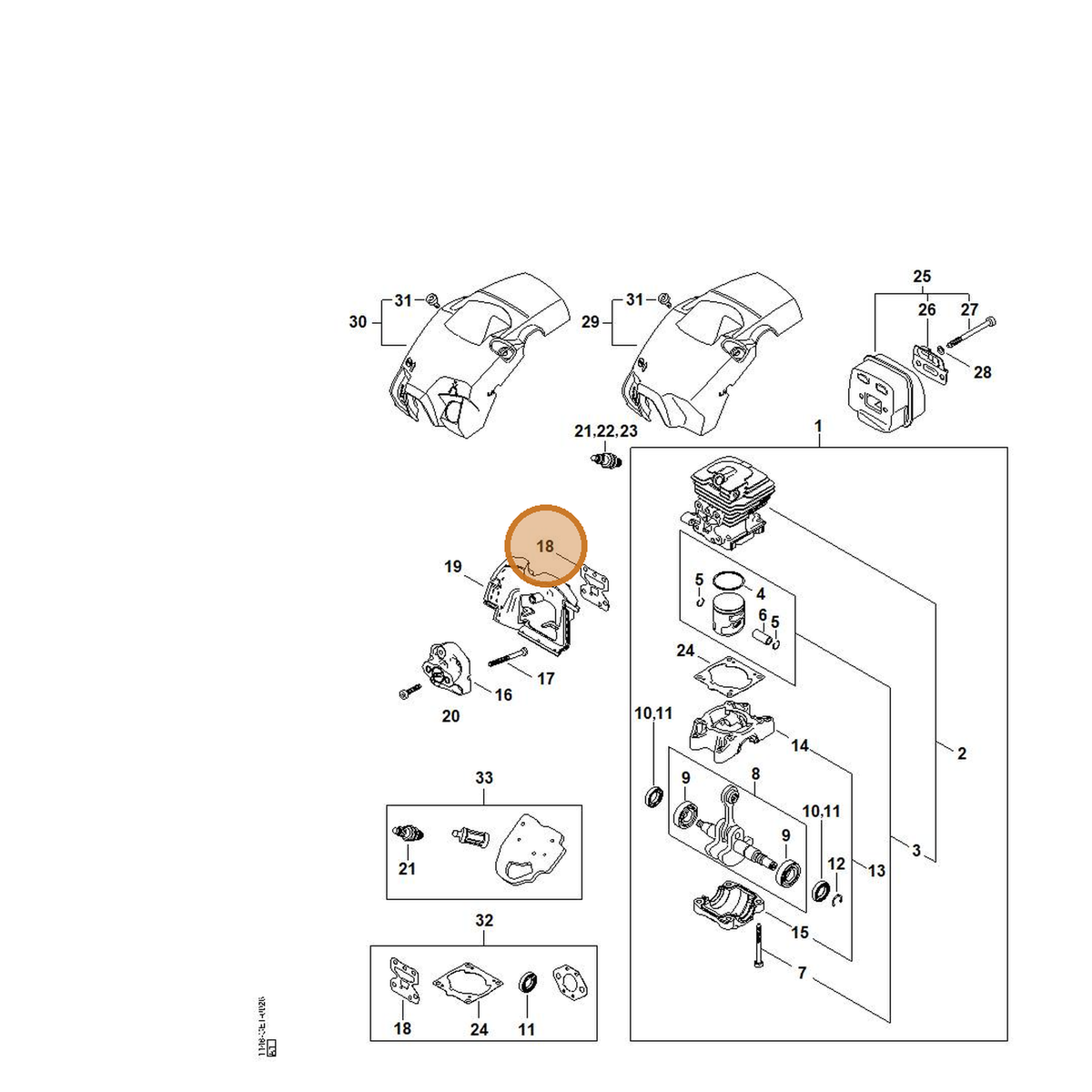 STIHL part 1148-129-0903 — IPL diagram snippet (6x zoom, amber highlight)