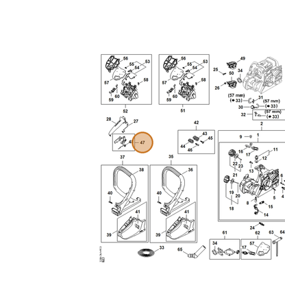 STIHL part 1148-180-1500 — IPL diagram snippet (6x zoom, amber highlight)