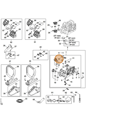 STIHL part 1148-358-7700 — IPL diagram snippet (6x zoom, amber highlight)