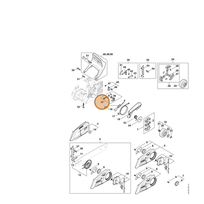 STIHL part 1148-660-0701 — IPL diagram snippet (6x zoom, amber highlight)