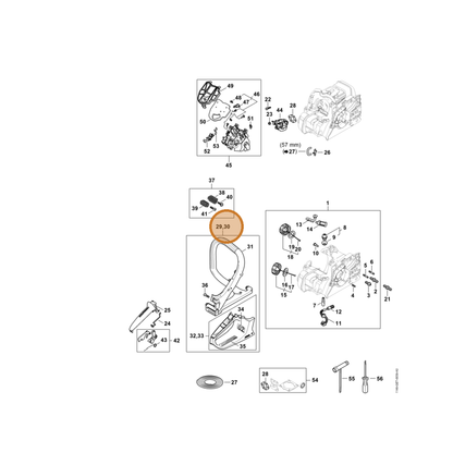 STIHL part 1148-790-1002 — IPL diagram snippet (6x zoom, amber highlight)