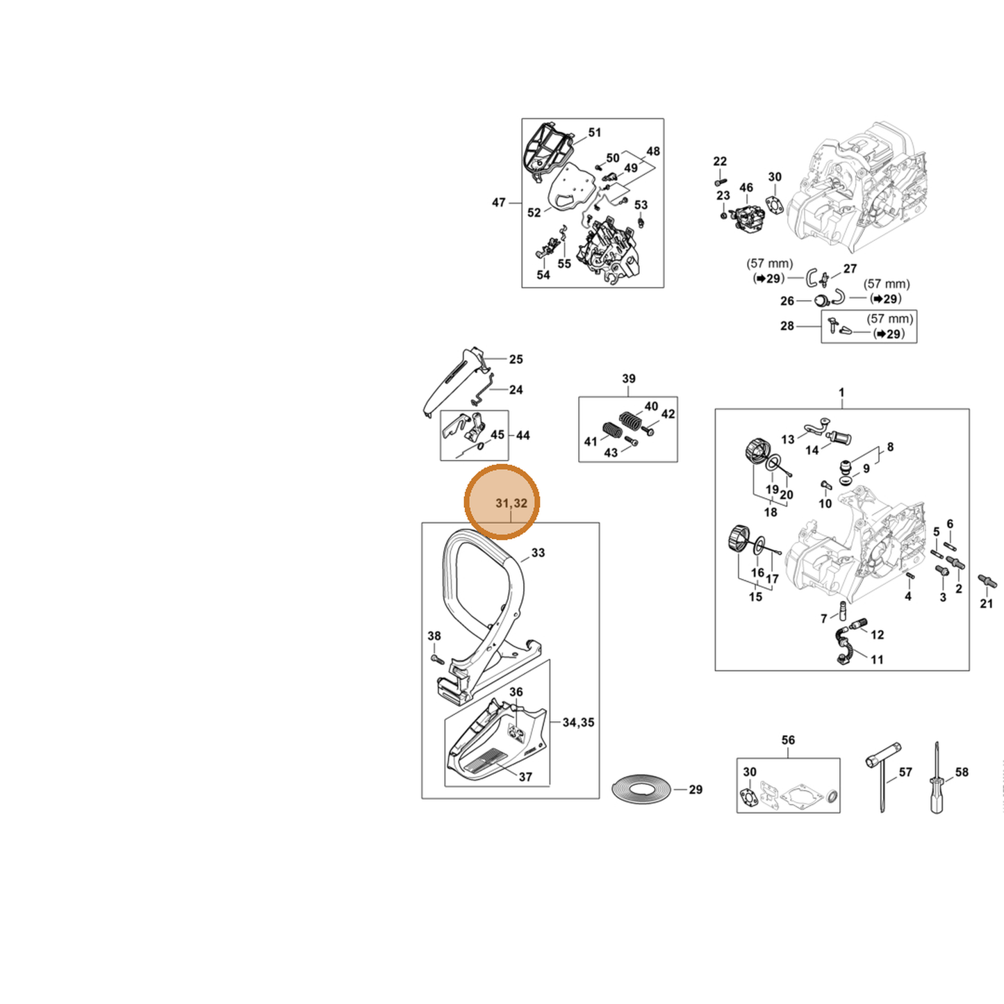 STIHL part 1148-790-1003 — IPL diagram snippet (6x zoom, amber highlight)