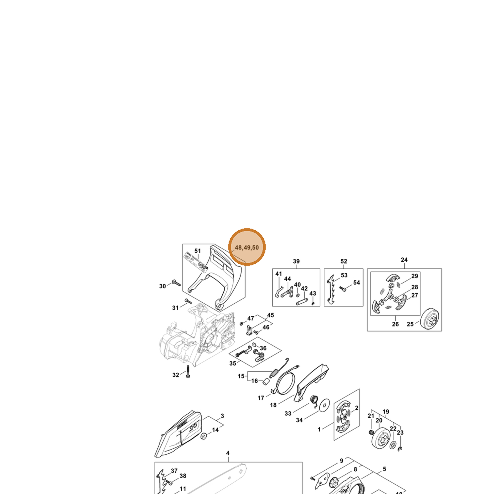 STIHL part 1148-790-9101 — IPL diagram snippet (6x zoom, amber highlight)