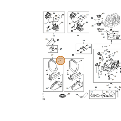 STIHL part 1148-791-1705 — IPL diagram snippet (6x zoom, amber highlight)