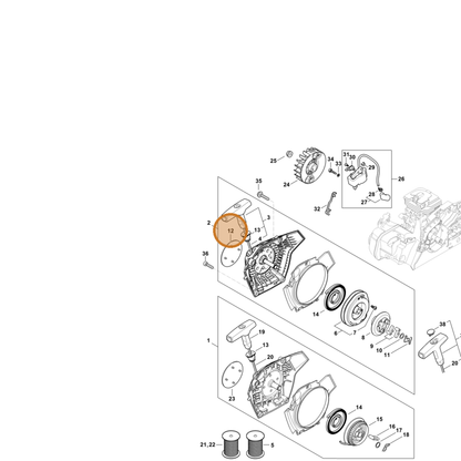 STIHL part 1148-967-1507 — IPL diagram snippet (6x zoom, amber highlight)