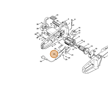 STIHL part 1204-431-2400 — IPL diagram snippet (6x zoom, amber highlight)