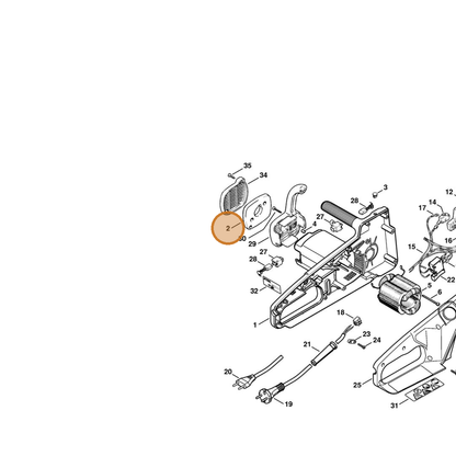 STIHL part 1206-084-2605 — IPL diagram snippet (6x zoom, amber highlight)