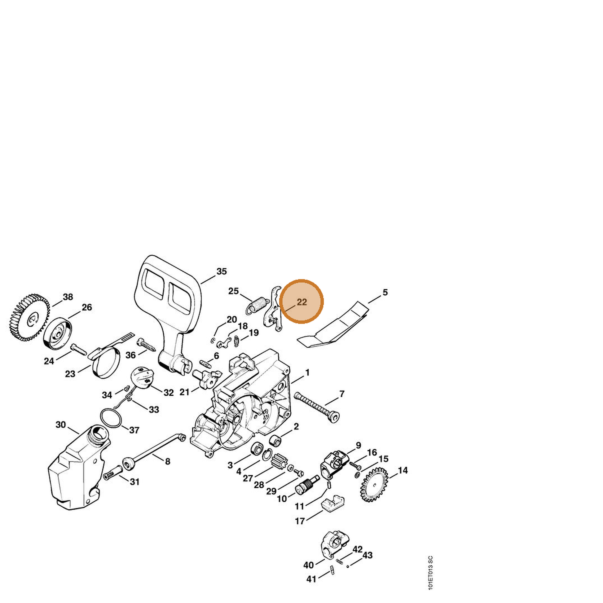 STIHL part 1206-160-5000 — IPL diagram snippet (6x zoom, amber highlight)
