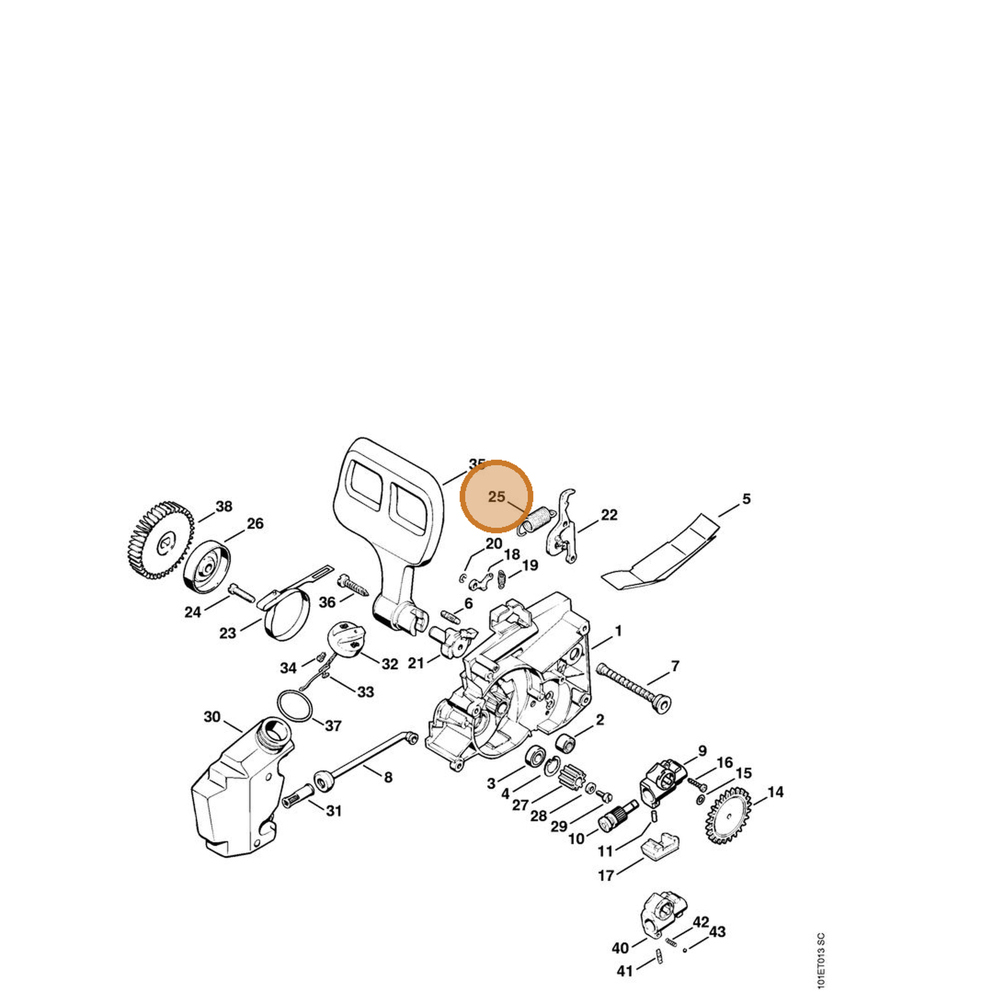 STIHL part 1206-162-7900 — IPL diagram snippet (6x zoom, amber highlight)