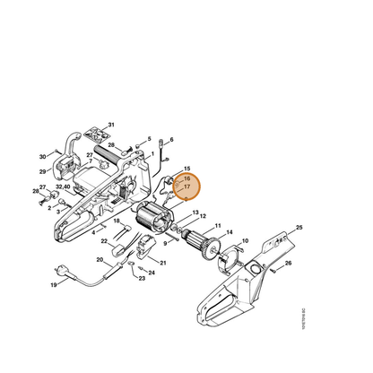 STIHL part 1206-435-0310 — IPL diagram snippet (6x zoom, amber highlight)