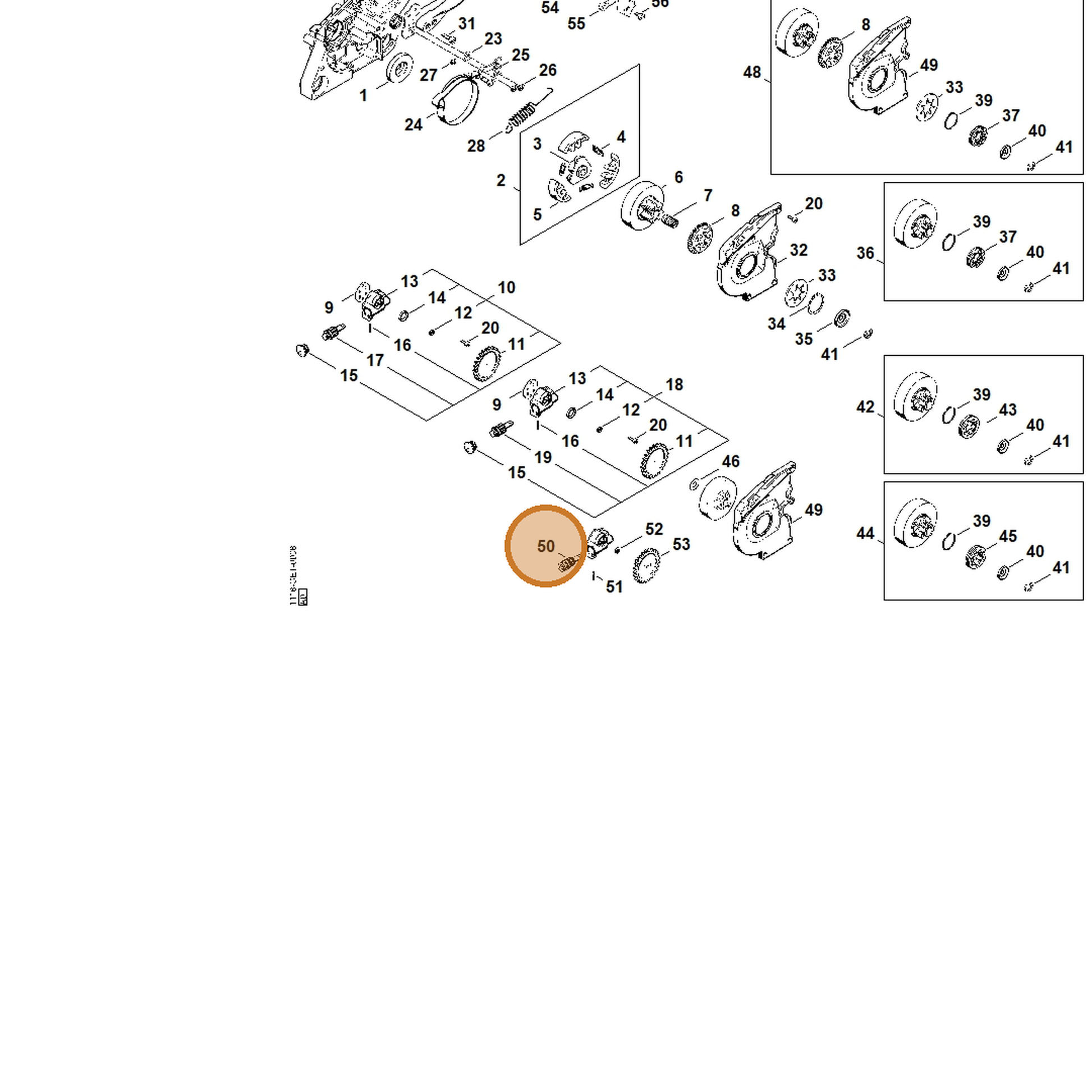 STIHL part 1206-640-4700 — IPL diagram snippet (6x zoom, amber highlight)