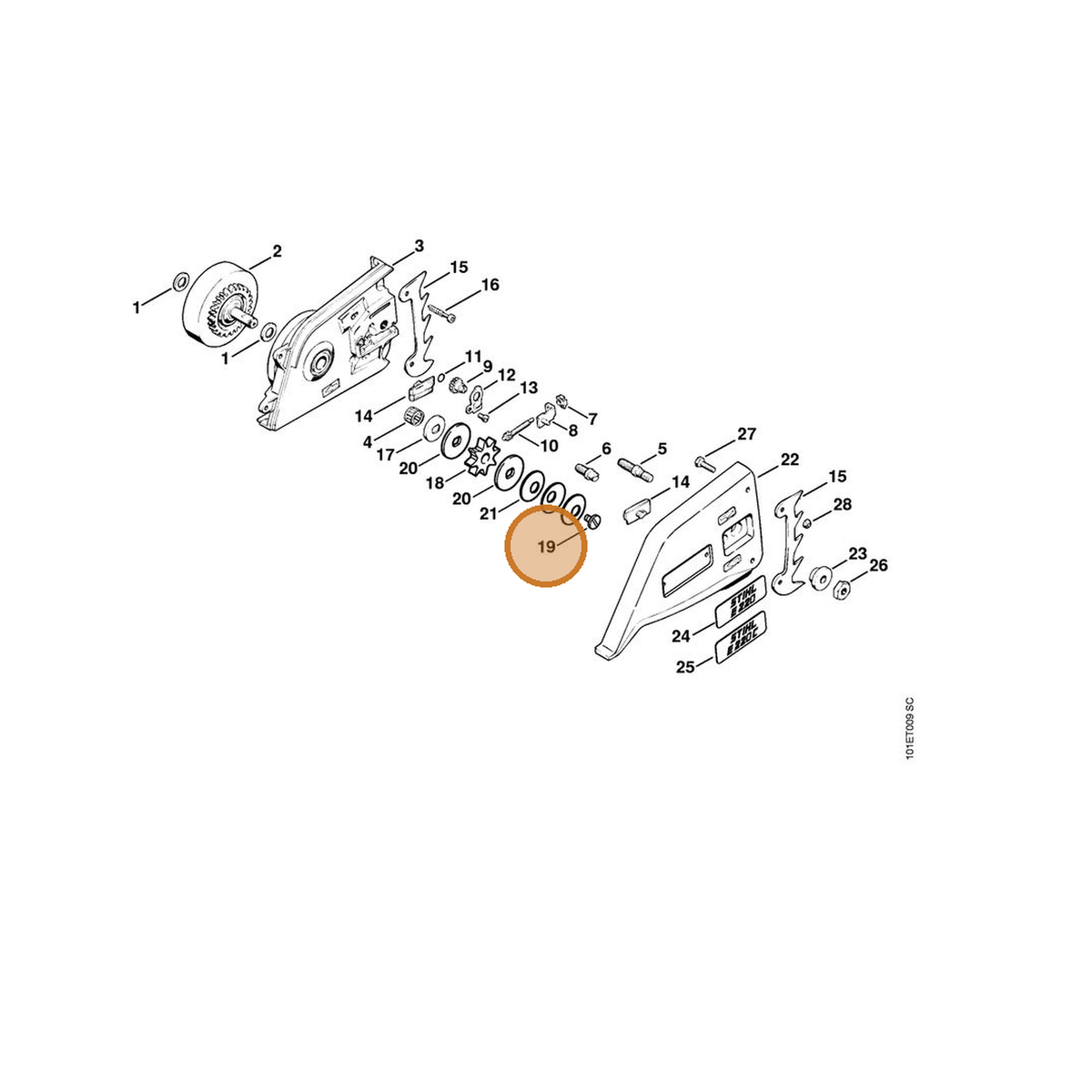 STIHL part 1207-162-4200 — IPL diagram snippet (6x zoom, amber highlight)