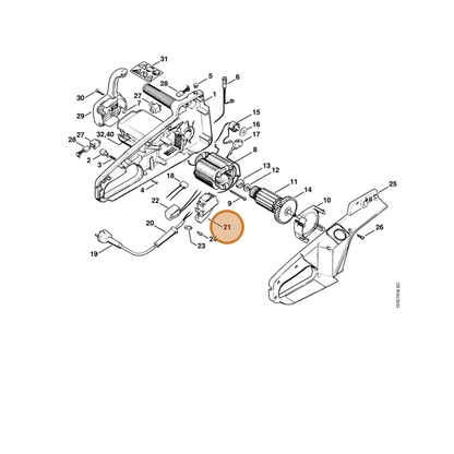STIHL part 1207-435-0300 — IPL diagram snippet (6x zoom, amber highlight)