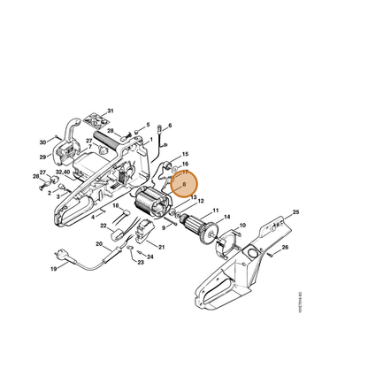 STIHL part 1207-600-0102 — IPL diagram snippet (6x zoom, amber highlight)