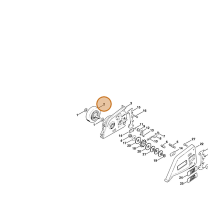 STIHL part 1207-640-7505 — IPL diagram snippet (6x zoom, amber highlight)