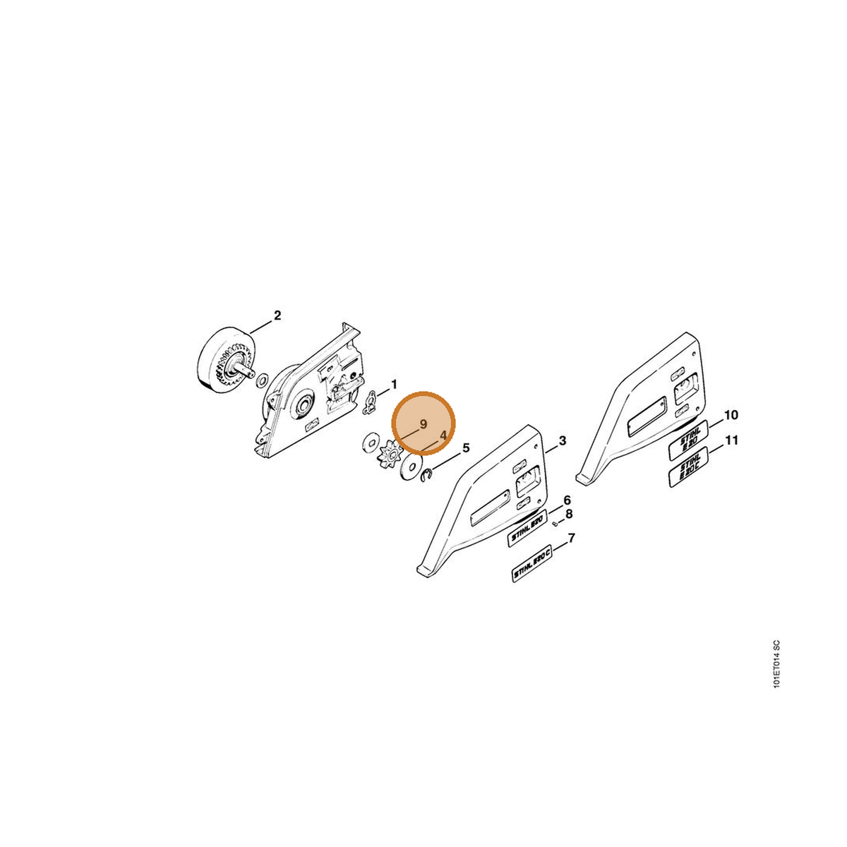 STIHL part 1207-642-1310 — IPL diagram snippet (6x zoom, amber highlight)