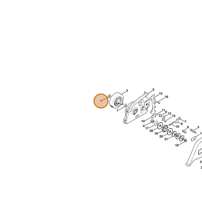 STIHL part 1207-642-7801 — IPL diagram snippet (6x zoom, amber highlight)